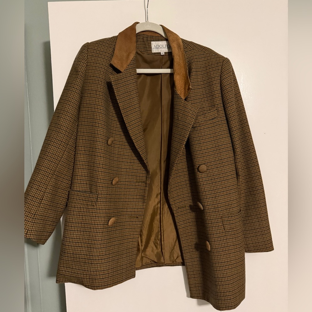 Adolfo houndstooth blazer